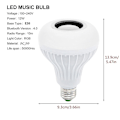 Miniatyrbild 2 av 5: Bluetooth Ljuslampa Högtalare 12w Smart LED E27 E26 B22