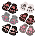 Miniatyrbillede 3 af 5: Dame Cat Claw Paw Handsker - Blød Vinter Halvfinger