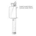 Miniatyrbillede 5 af 5: Udvidbar Selfie Stick Monopod Tripod med Kabel og Spejl