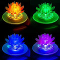 Miniatyrbillede 5 af 5: Solcelled Flydende Lotus Lys Udendørs RGB LED Dam Pool Lys