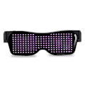 Miniatyrbilde 1 av 5: App-styrte Bluetooth LED-festbriller med tilpassede språk, USB-lading, blinkende lysende øyebriller, julekonsert-solbriller Purple