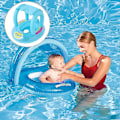 Miniatyrbillede 4 af 5: Baby Pool Float med Baldakin, oppustelig Baby Svømme Float Båd med Sikkerhedssæde Solsejl Kompatibel Baby style1