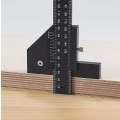 Miniatyrbilde 2 av 5: Snekker-skribent Multifunksjonell Snekkerlinjal T-formet Aluminiumslegering Merking Måling Måler DIY Snekkerverktøy