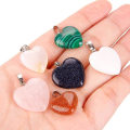 Miniatyrbillede 4 af 5: 20 stk. Hjerteformede Stenvedhæng Charms Krystal Chakra Perler Til Lmell Diy Halskæde Gave