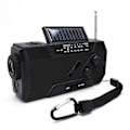 Miniatyrbilde 1 av 5: 4000mAh Powerbank Multifunksjonell Bærbar Radio FM AMWB Håndsveiv Sol Dynamo Lommelykt SOS Nød Værrradiomottaker Black