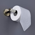 Miniatyrbillede 3 af 5: Toiletpapirholder i rustfrit stål, vægmonteret, børstet guld og mat sort