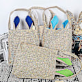 Miniatyrbillede 1 af 3: 6 Pak Påskekaninposer Jute Burlap Tote Æg Jagt
