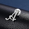 Miniatyrbillede 2 af 5: Initial Brev Brosche Nål Lille Lapel Nål Tie Tack Navn Personlige Gaver Til Piger Kvinder Mænd Dreng Sølv