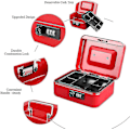 Miniatyrbillede 5 af 5: Lille pengeskab med kombinationslås Holdbar metal pengeskab med pengeskuffe Sort, 7,87 X 6,3 X 3,35 tommer - B-yuhao Red