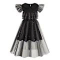 Pikkukuva 2 / 5: Keskiviikko Addams Vintage Gootti Rypytetty Tyyli Tulle Up Pukeutuminen Tytöille Lapsille 3-4 Years