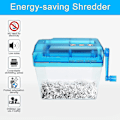 Miniatyrbillede 3 af 5: Manuel Håndpapirshredder, Hånddokument Shredder A6 Håndshredder Mini Shredder Skrivebord (shikai)-yuhao