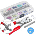 Miniatyrbilde 2 av 4: 200 Sett Trykknapper Kit, Verktøy 9.5 Mm, Metallknapp, Trykknapper, Med 10 Farger For Baby Barn Klær Sy Håndverk-yuhao