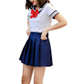 Miniatyrbilde 2 av 4: Anime Uniform Kostyme for Kvinner og Jenter - Kawaii Lolita Antrekk - Jk Uniform - Sailor Suit - Fint Antrekk L Red Tie