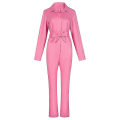 Miniatyrbild 3 av 5: V-ringad Jumpsuit med Sash 70-tal 80-tal Hippie Overalls Vuxen Kvinna Cowgirl Kostym S