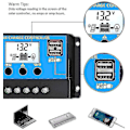 Miniatyrbillede 2 af 5: 10A Laderegulering Solpanelregulator 12V/24V