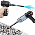 Miniatyrbild 1 av 5: 3-i-1 Datorvakuum, Komprimerad Luftdammsugare, Bärbar Handhållen Dammsugare Sladdlös, Tangentbordsrengöringsset, Elektrisk Sprayluftburk För Pc