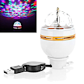 Miniatyrbillede 4 af 5: 3W LED Bærbar Scene DJ Lys Auto Roterende Pære USB