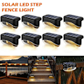 Miniatyrbilde 1 av 5: 4 stk Solcelledrevet Trappetrinnlys 5 LED Vanntette Hage Gjerde
