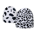 Miniatyrbilde 4 av 5: Sinknap Student Beanie Lue med Leopardmønster Varm Høst Vinter Tykk Elastisk Lue For Utendørs Leopard Print