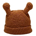 Pikkukuva 1 / 5: Naisten Talvi Käsityökoukuttu Beanie Hat Kiinteä Piirretty Tentacle Cuffed Skull Cap Caramel