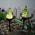 Miniatyrbilde 1 av 5: LED Solcellelys Juletrær Stake Lys Utendørs Dekor