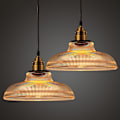 Pikkukuva 2 / 5: 30 cm LED-riipusvalaisin lasista ja metallista, vintage-maalaistyylinen