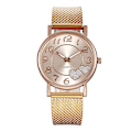 Miniatyrbillede 2 af 4: Dames Casual Mode Mesh Rem Strop Hjerteformet Salg Peach Hjerte Dames Ur Black