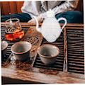 Miniatyrbillede 5 af 7: Tekande med Si og Infusionsenheder Glas Kedel