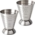 Mätkopp i rostfritt stål, 2,5 oz, 75 ml, 5 msk, Cocktail Jiggers, 2-pack