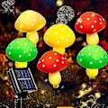 Miniatyrbild 1 av 5: Set med 8 svampdrivna solcellsdrivna lampor för utomhusbruk, vattentäta Solar 6 lights