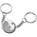 Miniatyrbild 1 av 5: Personligt Graverad Rostfritt Stål Yin Yang Nyckelring Taichi Fengshui Svart Present