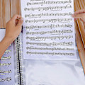 Miniatyrbillede 2 af 4: Musikmappe til noder, A4-papir, dokumenter, opbevaring, 30 lommer, nøgle