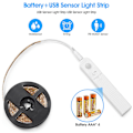 Miniatyrbillede 2 af 4: LED Under Cabinet Belysning Bevægelsessensor, 5V Vandafvisende USB LED Skab Natlys Bånd (Hvidt Lys, 2m)