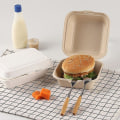 Miniatyrbilde 3 av 5: 50 stk Engangsboller Pulp Nedbrytbare Hamburgerboks