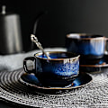 Miniatyrbillede 2 af 5: Tyrkiske Espresso Kopper med Underkopper Keramik Kop Sæt Kreativ