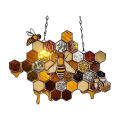 Pikkukuva 1 / 5: Korkea Stained Glass -aurinkokoukku Mehiläinen Ikkunapaneeli Riippuva Koriste