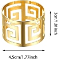 Miniatyrbild 5 av 5: Servettringar i Hålvävd Design, Guld, 6-pack