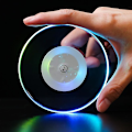 Miniatyrbilde 3 av 3: Sett med 3 fargerike LED-underlag for drikkevarer, på/av engangslysende underlag