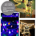 Miniatyrbillede 1 af 5: 4,2m 40 LED Batteridrevet Lysstreng Bold Julelys Indendørs
