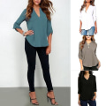 Miniatyrbilde 3 av 4: Kvinner Hult Mesh Nett T-skjorte Lang Erme Blonder Bluse