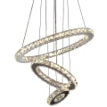 Miniatyrbilde 2 av 5: 3-ring LED krystall-lysekroner, runde taklamper