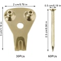 Miniatyrbilde 2 av 5: Bildekroker, Hardvegger Bildeoppheng Kroker Heavy Duty Bildekrok Bildehengere Kroker Med Spiker (30 stk)