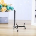 Miniatyrbillede 4 af 5: 2 Pak Iron Display Stativ, Sort Jern Staffeli Plade Display Fotoholder Stativ, Viser Billedrammer, Dekorative Tallerkener, Tablets Og Kunst 4 Tommer 5 inch
