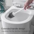 Pikkukuva 4 / 4: WC-harja ja teline, seinäkiinnitys, seisova, silikoninen WC-harjasarja, pitkä kahva