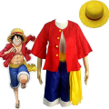 Miniatyrbillede 2 af 5: Piece D. Luffy Performance Kostume Pirat Halmhat Sæt Mænd Fancy Up Outfit 2XL