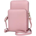 Miniatyrbillede 1 af 5: Crossbody Mobiltelefonpung PU Læder Skuldertegnebog Aflang Messenger Håndtaske Pink Messenger