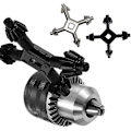 Miniatyrbild 2 av 5: Chuck-nyckelset 4-vägs Borrpress Chuck-nycklar Kombination Borrpress Chuck för Borr Reparationsverktyg