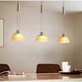Pikkukuva 3 / 5: LED-riipusvalaisin harjattu nikkelilasi 3-lamppu opal