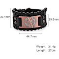 Miniatyrbillede 4 af 5: Læderarmbånd til Mænd Sort Brun Wrap Bælte Ravne Armbånd Nordisk Keltisk Pagan Amulet