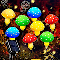 Miniatyrbild 1 av 5: Set med 8 svampdrivna solcellsdrivna lampor för utomhusbruk, vattentäta Solar 8 lights